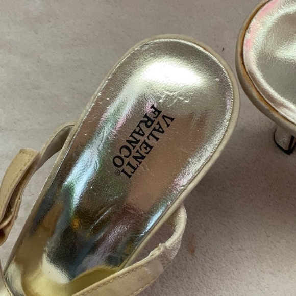 Valenti Franco Gold Heels with Rhinestone Embellishments - Picture 6 of 12